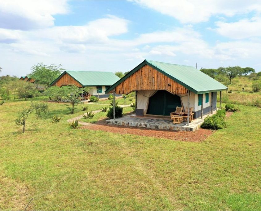 Ein semi-permanentes Zelt in der Serengeti Ikoma Africa Safari Lodge