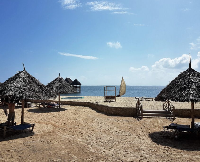 Blick auf den Indischen Ozean vom Paradise Beach Hotel in Sansibar
